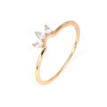 wholesale Electro-plated K gold, Japanese-style lightweight luxury jewelry, natural pink crystal ring for women in sterling silver, versatile ring, factory supply-0-0