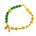 wholesale 925 silver with certificate, gold-plated, antique-style auspicious pendant inlaid with Hetian jade lucky beads and green jade bead bracelet for women-0-4