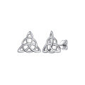 wholesale 925 Sterling Silver Triangle Celtic Knot Earrings for Women, Cross Dangle Hollow Out Autumn Winter Earrings-0-4