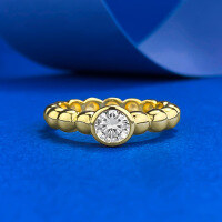 wholesale S925 Gold-Plated Silver Daily Fashion Versatile Elegant Beaded Row Ring for-R1350 Gold Ring Size 6