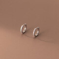 wholesale 925 Sterling Silver Round Ring Personality Ear Clasp Korean Style Elegant and Fresh Diamond-Paved Row Diamond Ear Jewelry M00398-0-3