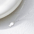 wholesale S925 Silver Korean Version Minimalist Elegant Ins Style Viral Exquisite Small Fish Necklace Y02137-0-2