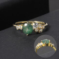 wholesale 925 Sterling Silver Forest Ins Style Natural Moss Agate Gemstone Ring and Earrings Set-0-0