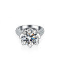 S925 Silver Moissanite 5 Carat Cocktail Ring-0-3