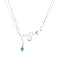 wholesale 925 Sterling Silver Trendy Women's Ins Hip-Hop Minimalist Style Personalized Small Snake Necklace New Choker Necklace-0-4