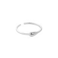 wholesale S925 sterling silver minimalist versatile drop-shaped textured open adjustable ring, Korean version INS niche design for women-0-5