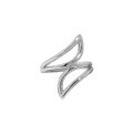 wholesale S925 Sterling Silver Korean Version Ins Minimalist Design Versatile Asymmetrical Teardrop Textured Open Ring for Women-0-4