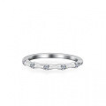 Sterling Silver Moissanite Bamboo Knot Women's Fashion Stackable Ring-0-0