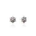 wholesale S925 sterling silver retro floral stud earrings, unisex cross flower chic Korean-style trendy accessories-0-4