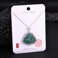 Metal Alloy Crystal Butterfly Necklace and Earring Set-S925 Sterling Silver + Jadeite NA-0167B 925 Silver