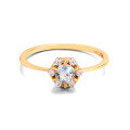 wholesale S925 Silver Plated 14K Gold Geometric Aquamarine Zircon Ring, Exquisite and Delicate, in a Niche Soft Style-0-4