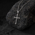 wholesale Metal Cross Pendant Retro Zircon Men's Trendy Personalized Hip Hop Necklace Jewelry-0-2