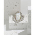 wholesale S925 Sterling Silver JA773 Original Design Minimalist Geometric Ellipse Shell Light Luxury Open Ring-0-1