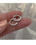 wholesale 925 Sterling Silver Minimalist Design High-End Twist Hoop Earrings with Zirconia Studs Vintage-inspired Earrings for Women-0-5