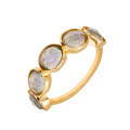 wholesale S925 Silver Plated 14K Gold French Vintage Style Irregular Labradorite Ring-0-0