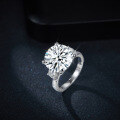 wholesale Silver-plated 130mm 8-carat full moissanite round luxury cross-border jewelry ring-0-2