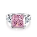 wholesale S925 silver ice-cut ring for women, radiant-cut pink diamond gemstone ring for cross-border wholesale in Europe and America-0-12