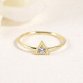 wholesale S925 Sterling Silver Triangle Geometry Ins Style Moissanite Golden Dawn Series Small Ring Plain Circle Ring-0-2