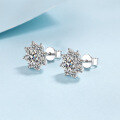 wholesale PT950 gold-plated 925 sterling silver sunflower earrings for women with moissanite, delicate and compact, ready for wholesale-0-1