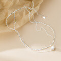 wholesale S925 Silver Fresh Sweet Ins Style Niche Design Slim Waist Double Layer Starry Sky Necklace Y02169-0-3