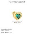 wholesale S925 Sterling Silver With Colorful Zircon Heart Earrings, Dopamine Sweet And Edgy Style, Luxurious And Advanced-0-10