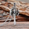 wholesale 925 Silver Retro New Trend Fashion Domineering Axe Pendant Necklace for Men, Hip-Hop Style Chain for Sweaters-0-0