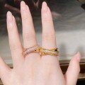 wholesale V Gold Material Pearl Ring Cross Unisex Simple Versatile Live Streaming Best-seller Wholesale Zirconia Row Ring-0-4
