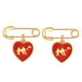 wholesale S925 Sterling Silver Red Enamel Camel Ring, Earrings, Bracelet Set with Heart-Shaped Pin-0-3