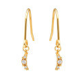 wholesale S925 Moon Earrings in White Zircon, Japanese-inspired Minimalist and Delicate Design, Dunli Jewelry Spring Collection-0-0