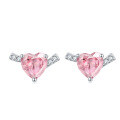 wholesale S925 Sterling Silver Heart-shaped Zircon Love Earrings High-end Luxury Fashion Earrings Colored High-Quality Wholesale-0-10