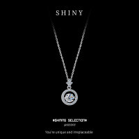 Sterling Silver TikTok Live Pendant Necklace for Women with Moissanite Design-S925 sterling silver + 50 points Moissanite