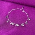 wholesale S925 silver Korean-style new fashion silver-plated elegant star bamboo knot sand bead bracelet for women ankle chain New arrival-0-0