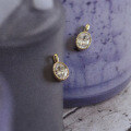 wholesale 9K gold oval-shaped white zircon pendant with a design-inspired K gold drop-0-3
