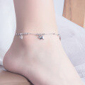 wholesale S925 Sterling Silver Anklet for Women, Minimalist and Niche, New Summer Collection, Pony Bead Design, High-End Anklet Jewelry-0-2