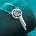 S925 Sterling Silver Moissanite Women's Necklace with Minimalist Tassel Pendant-0-0