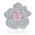 wholesale High-carbon diamond trinity pendant watch brooch set with 10*10mm ice-cut flower design for earthly luxury-0-6