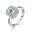 wholesale K Gold Plated 925 Silver 1-Carat Oval Fancy Cut Moissanite Ring for Women with Luxurious Pavé Setting-0-9