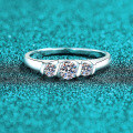 S925 Sterling Silver Full Moissanite Wave Design Women's Ring-0-4