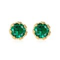 wholesale S925 Sterling Silver New Fashionable Light Luxury Retro Lab-Grown Emerald Stud Earrings for Women Wholesale from Manufacturer-0-3