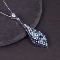 wholesale S925 Sterling Silver Niche Unique Natural Topaz Necklace with Smoky Crystal Pendant, Colorfast, Amazon Bestseller-natural topaz necklace