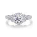 S925 Silver Custom Moissanite Women's Trendy Ring, Hypoallergenic-0-2