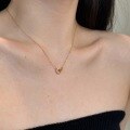 wholesale S925 Sterling Silver Minimalist Japanese and Korean Style Double Ring Clasp Delicate Lightweight Women's Collarbone Necklace-0-3