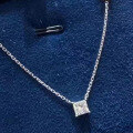 wholesale Metal: 925 Silver 8*8mm Princess Cut White Diamond Personalized Style Necklace Pendant for Cross-Border E-commerce-0-0