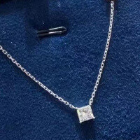 wholesale Metal: 925 Silver 8*8mm Princess Cut White Diamond Personalized Style Necklace Pendant for Cross-Border E-commerce-N477 Princess Square Necklace 925 Silver