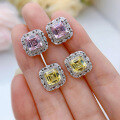 wholesale 925 Silver Zhuo Zhifan Jewelry New Retro Square High Carbon Diamond Stud Earrings 7*7 Diamond Earrings Cross-Border E-Commerce-0-0