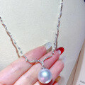 wholesale S925 Silver Zhuzhifan Jewelry Cross-Border New 16mm Round White Mother-of-Pearl Pendant European and American Minimalist Style 42cm Necklace-0-2