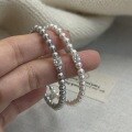 wholesale 925 Sterling Silver Basic Round Austrian Swarovski Crystal Pearl Zircon Square Sugar Bracelet Light Luxury Niche Exquisite-0-0