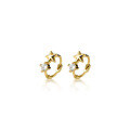 wholesale S925 Sterling Silver Petite and Elegant Star Ear Stud with Single Diamond, Sweet and Simple Korean-style Earring G7551-0-4