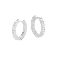 wholesale S925 Sterling Silver 768 Niche Design Ins Minimalist Style Geometric Circular Pleated Vertical Texture Ear Clips for Women-Platinum 925 silver