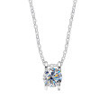 Sterling Silver Balance Beam Pendant Necklace with Pearl and Moissanite-0-3